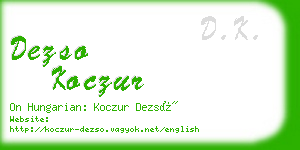 dezso koczur business card